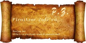 Pirnitzer Zoárd névjegykártya